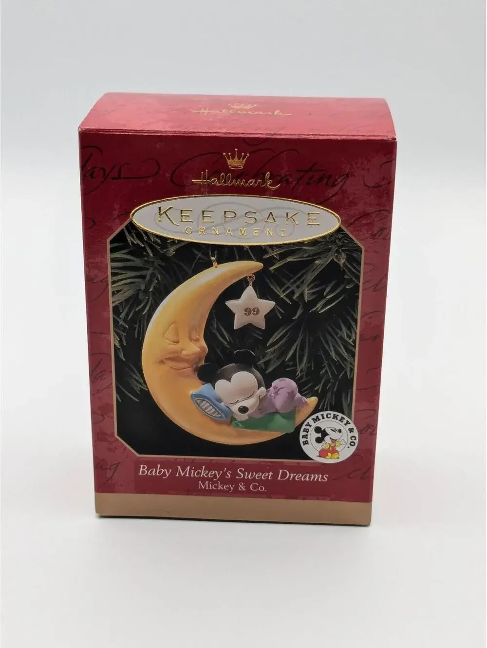 Hallmark Keepsake Baby Mickey's Sweet Dreams 1999, Mickey & Co. Vintage Ornament